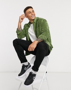 Свободная вельветовая рубашка шалфейно-зеленого цвета в стиле 90-х ASOS DESIGN-Зеленый