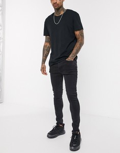 Черные супероблегающие джинсы New Look-Черный
