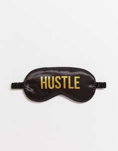 Атласная маска для сна с надписью "hustle" SMUG-Розовый