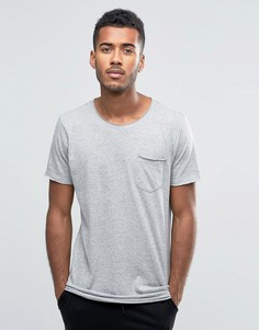 Однотонная футболка с необработанным краем Brave Soul-Серый