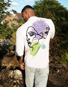 Свободная футболка с набивкой флок и принтом ASOS DESIGN-Фиолетовый