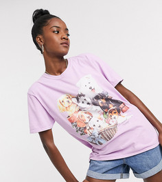 Футболка лавандового цвета с принтом Reclaimed Vintage inspired-Фиолетовый