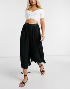 Черные мягкие широкие брюки Vero Moda-Черный
