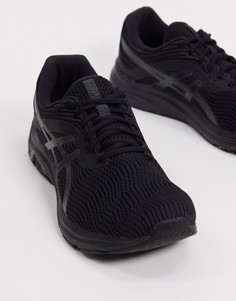 Черные кроссовки с серой отделкой Asics Running Gel-Pulse 11-Черный
