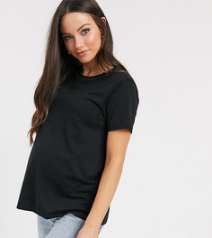 Черная футболка из органического хлопка с круглым вырезом ASOS DESIGN Maternity-Черный