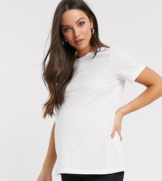 Белая футболка из органического хлопка с круглым вырезом ASOS DESIGN Maternity-Белый