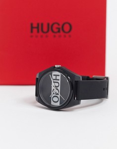 Часы с логотипом на циферблате Hugo Boss #play-Черный