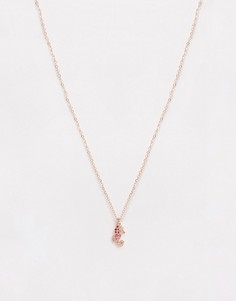 Золотисто-розовое ожерелье с кристаллом Swarovski от Ted Baker-Золотой