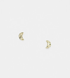 Серебряные позолоченные серьги-гвоздики в форме полумесяцев Kingsley Ryan-Золотой