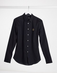 Рубашка с длинными рукавами и металлическим значком Love Moschino-Черный