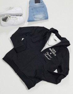 Худи на молнии с принтом Love Moschino-Черный