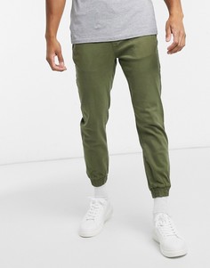 Узкие джоггеры цвета хаки Bershka-Зеленый