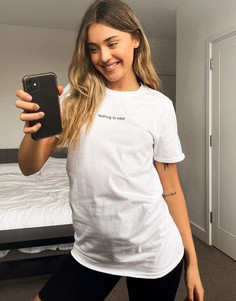 Белая футболка в стиле casual с надписью In The Style x Jac Jossa-Белый