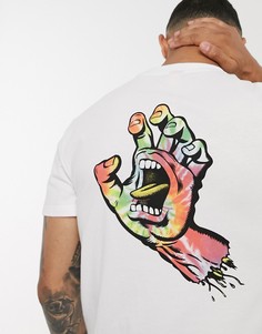 Белая футболка с разноцветным принтом кричащей руки Santa Cruz-Белый