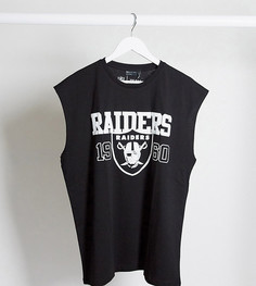 Oversized-футболка без рукавов с принтом "Raiders" спереди ASOS DESIGN Tall-Черный