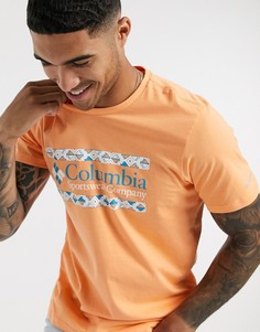 Оранжевая футболка с графичным принтом Columbia-Оранжевый
