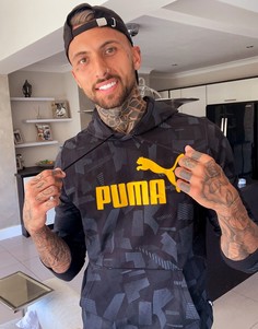 Худи с камуфляжным принтом Puma-Черный