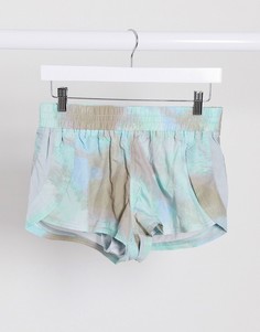 Шорты мятного цвета с принтом тай-дай Free People Movement-Зеленый