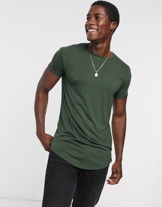 Зеленая длинная футболка Topman-Зеленый