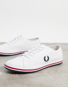 Белые парусиновые кеды с контрастной подошвой Fred Perry-Белый