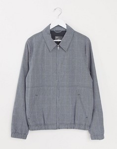 Черная куртка Харрингтон в клетку ASOS DESIGN-Черный