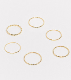 Набор из 6 позолоченных колец Orelia-Золотой