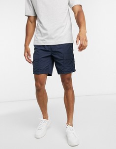Темно-синие нейлоновые шорты с карманами Selected Homme-Темно-синий