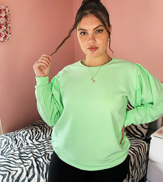 Свитшот в стиле oversized Wednesdays Girl Сurve-Зеленый
