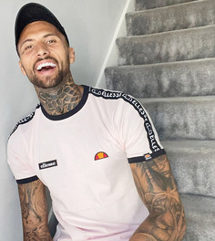 Розовая футболка с лентой ellesse Fede эксклюзивно на ASOS-Розовый