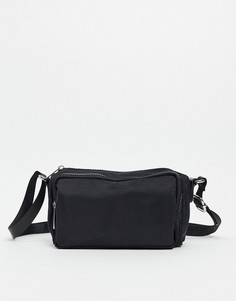 Черная сумка через плечо с молниями ASOS DESIGN-Черный