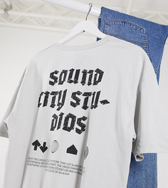 Серая свободная футболка с принтом Jack & Jones Originals эксклюзивно для ASOS-Серый