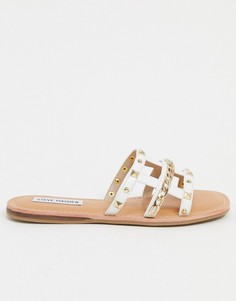 Белые сандалии-мюли с заклепками Steve Madden-Белый