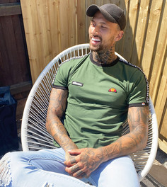 Футболка цвета хаки с лентой ellesse Fede эксклюзивно на ASOS-Зеленый
