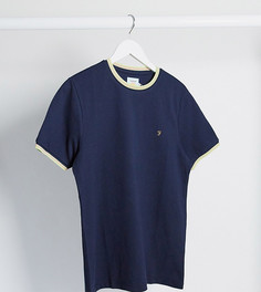 Темно-синяя футболка из ткани пике Farah Beatnik-Темно-синий