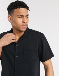 Черная рубашка с отложным воротником Esprit-Черный