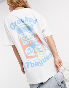 Футболка с принтом арахисовой пасты Crooked Tongues-Белый