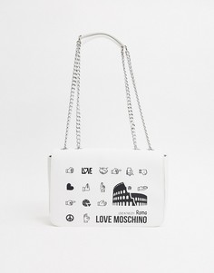 Белая сумка на плечо Love Moschino-Белый