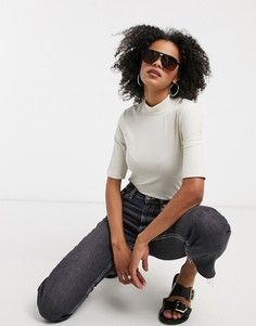 Светлая футболка с высоким воротником Vero Moda-Светло-коричневый