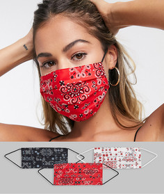3 маски для лица с бандановым принтом ASOS DESIGN​​​​​​​-Мульти