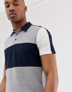 Серое поло со вставками Burton Menswear-Серый