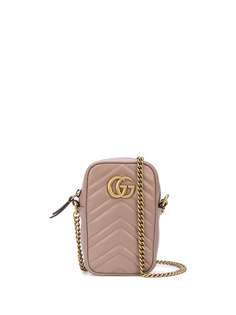 Gucci стеганая сумка через плечо с металлическим логотипом