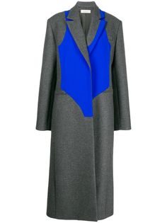 Nina Ricci длинное пальто с контрастной вставкой