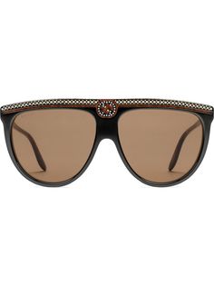 Gucci Eyewear массивные солнцезащитные очки с кристаллами