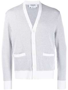 Thom Browne кардиган из сирсакера с V-образным вырезом