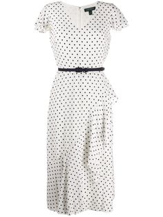 Polo Ralph Lauren платье мини с V-образным вырезом и узором в горох