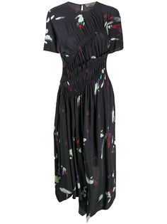 Preen Line платье миди со складками и эффектом разбрызганной краски