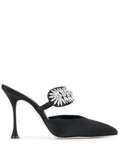 Manolo Blahnik мюли с кристаллами