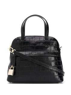 Furla сумка-тоут Piper S с тиснением под кожу крокодила