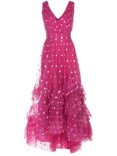 Marchesa Notte платье из тюля в горох
