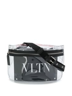 Valentino Garavani прозрачная поясная сумка Valentino Garavani с логотипом VLTN